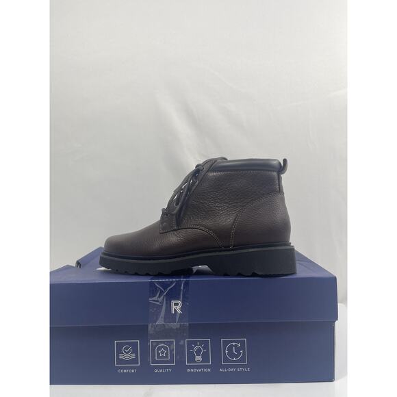Rockport Boots Mens Size 8 Brown Leather Northfield Plain Toe Waterproof New Box main image 10